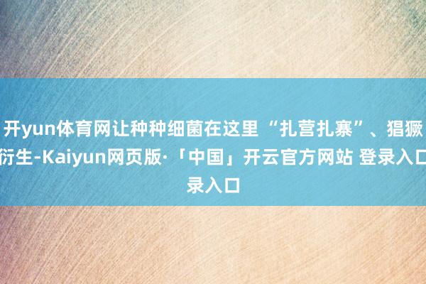 开yun体育网让种种细菌在这里 “扎营扎寨”、猖獗衍生-Kaiyun网页版·「中国」开云官方网站 登录入口