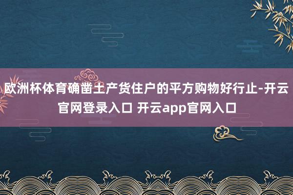 欧洲杯体育确凿土产货住户的平方购物好行止-开云官网登录入口 开云app官网入口