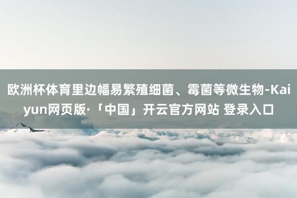 欧洲杯体育里边幅易繁殖细菌、霉菌等微生物-Kaiyun网页版·「中国」开云官方网站 登录入口