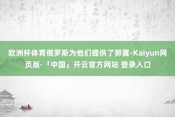 欧洲杯体育俄罗斯为他们提供了卵翼-Kaiyun网页版·「中国」开云官方网站 登录入口