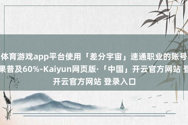 体育游戏app平台使用「差分宇宙」速通职业的账号通关后果普及60%-Kaiyun网页版·「中国」开云官方网站 登录入口