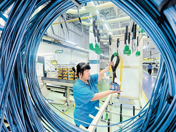 体育游戏app平台工东谈主在汽车线束坐褥线上赶制海外订单-Kaiyun网页版·「中国」开云官方网站 